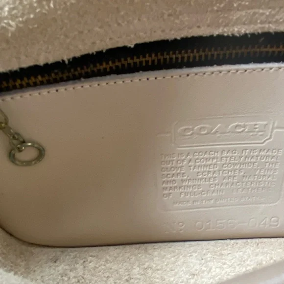 Vintage Coach Dinky Ivory Cream Bone Genuine Leather Crossbody Bag - Picture 4 of 16